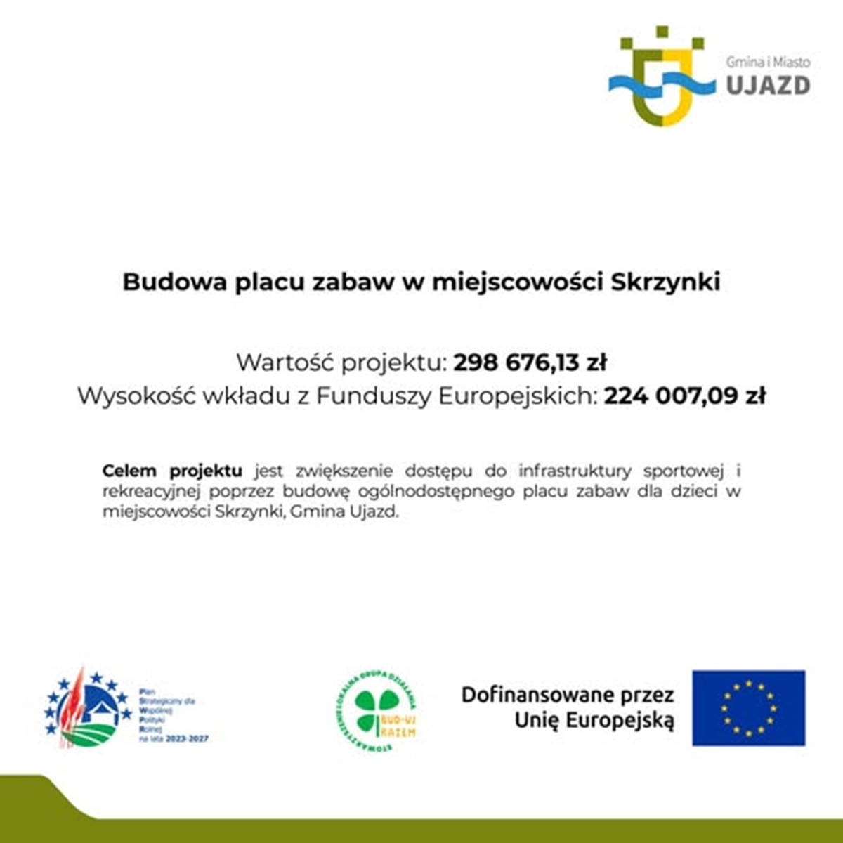 aktualność: 🎡Budowa placu zabaw w miejscowości Skrzynki 🎠