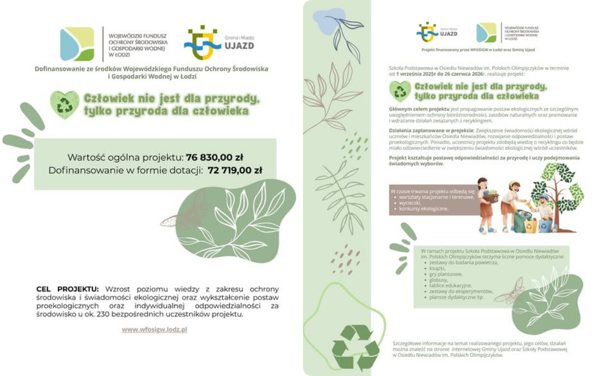 aktualność: Dofinansowanie ze środków Wojewódzkiego Funduszu Ochrony Środowiska i Gospodarki Wodnej w Łodzi