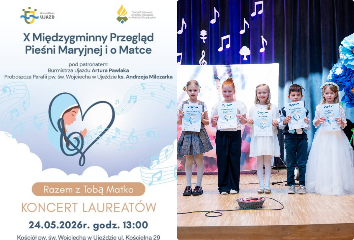 aktualność: 🎤🎶 W Miejskim Centrum Kultury w Ujeździe odbyły się przesłuchania do X Międzygminnego Przeglądu Pieśni Maryjnej i o Matce „Razem z Tobą Matko” 🥰
