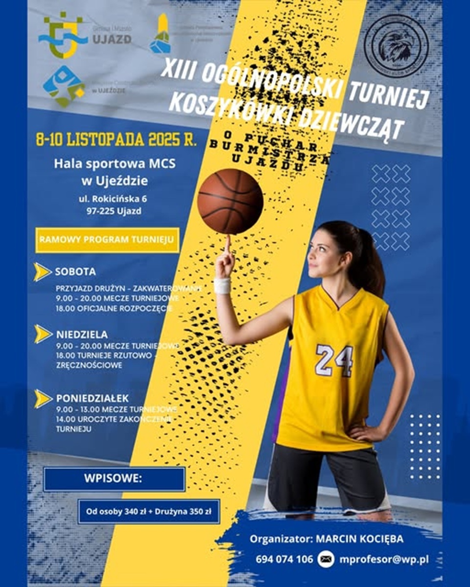 aktualność: XIII Ogólnopolski Turniej Koszykówki Dziewcząt o Puchar Burmistrza Ujazdu